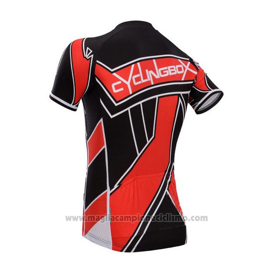 2014 Abbigliamento Ciclismo Fox Cyclingbox Rosso e Nero Manica Corta e Salopette