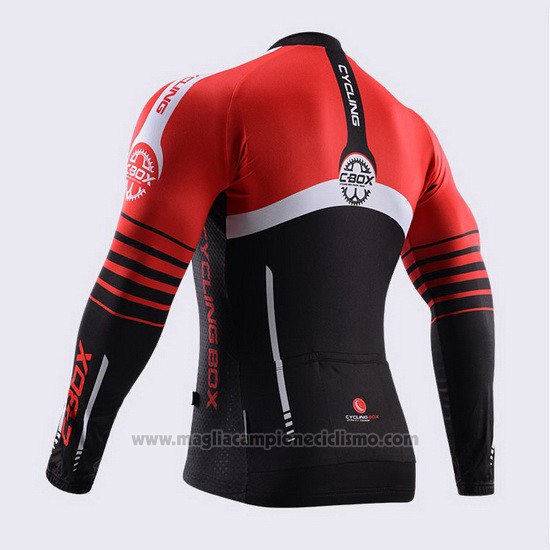 2015 Abbigliamento Ciclismo Fox Cyclingbox Nero e Rosso Manica Lunga e Salopette