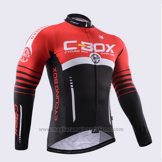 2015 Abbigliamento Ciclismo Fox Cyclingbox Nero e Rosso Manica Lunga e Salopette