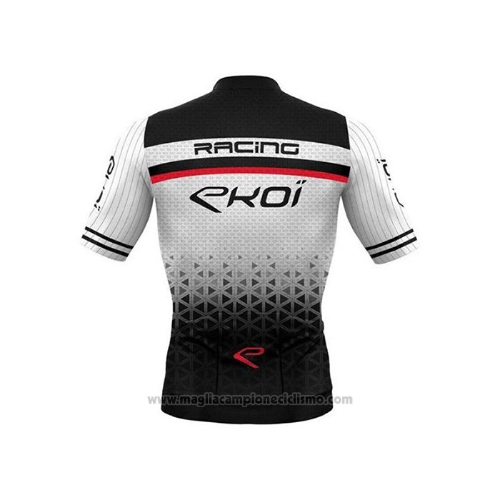 2020 Abbigliamento Ciclismo EKOI Bianco Nero Manica Corta e Salopette