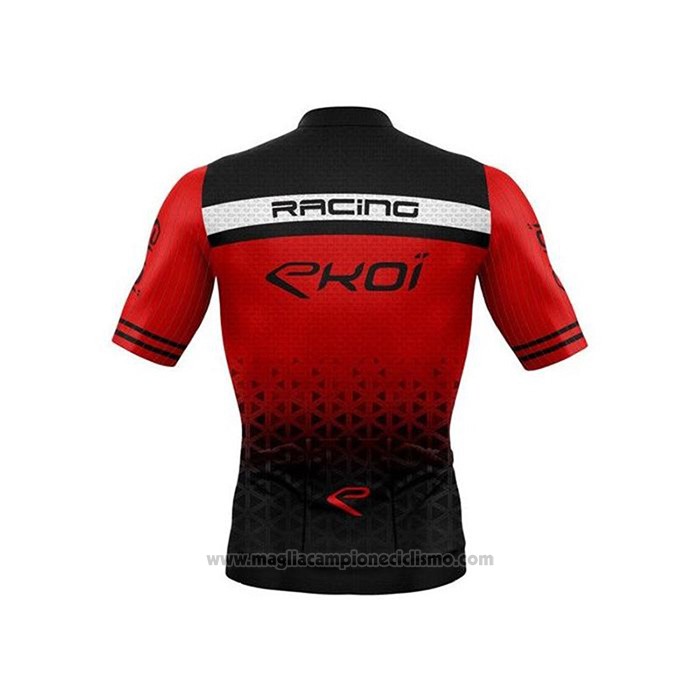 2020 Abbigliamento Ciclismo EKOI Nero Rosso Manica Corta e Salopette