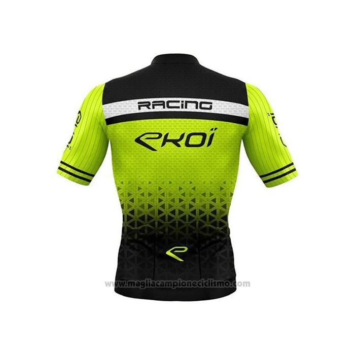 2020 Abbigliamento Ciclismo EKOI Nero Verde Manica Corta e Salopette