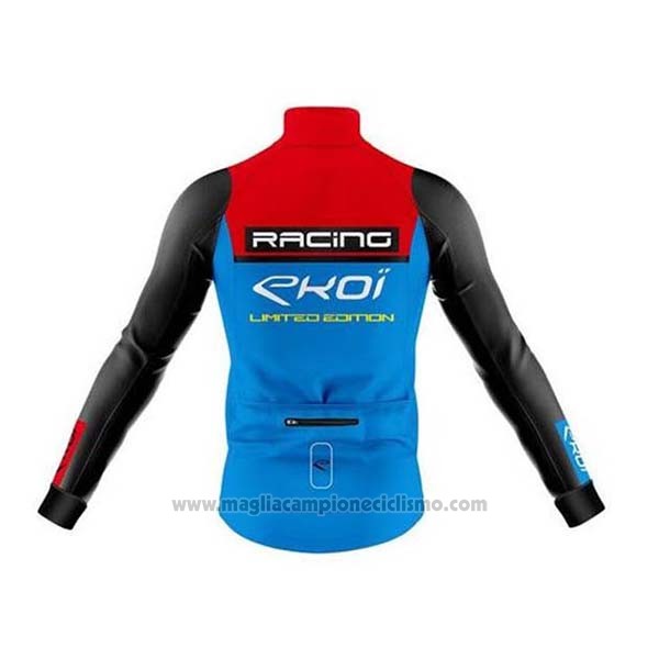 2020 Abbigliamento Ciclismo EKOI Rosso Blu Nero Manica Lunga e Salopette