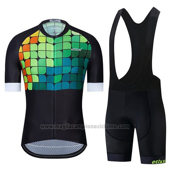 2019 Abbigliamento Ciclismo Etixxl Nero Verde Blu Manica Corta e Salopette