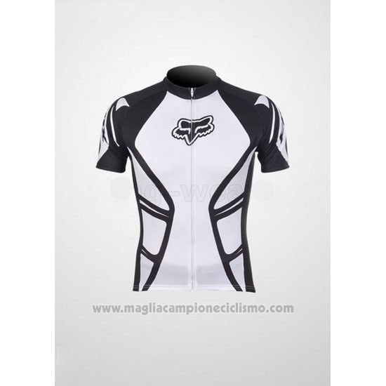 2011 Abbigliamento Ciclismo Fox Bianco e Nero Manica Corta e Salopette