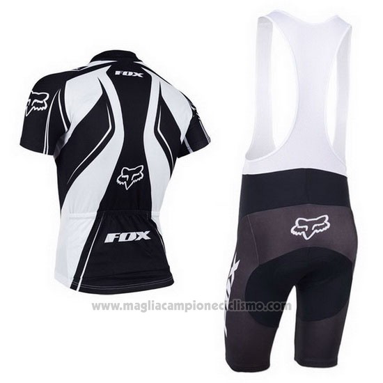 2013 Abbigliamento Ciclismo Fox Bianco e Nero Manica Corta e Salopette