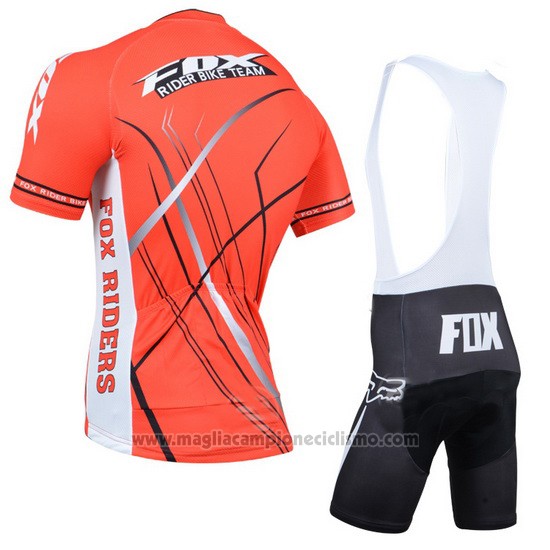 2014 Abbigliamento Ciclismo Fox Arancione Manica Corta e Salopette