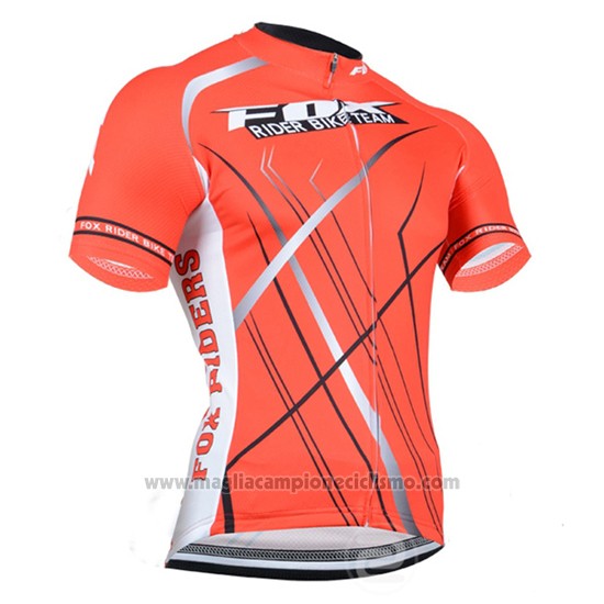 2014 Abbigliamento Ciclismo Fox Arancione Manica Corta e Salopette
