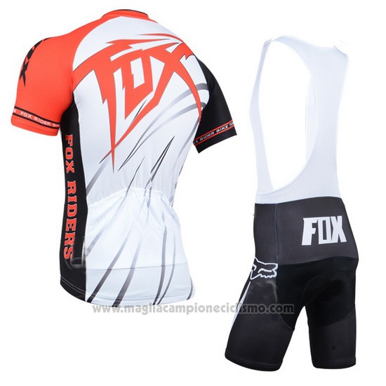 2014 Abbigliamento Ciclismo Fox Arancione e Bianco Manica Corta e Salopette