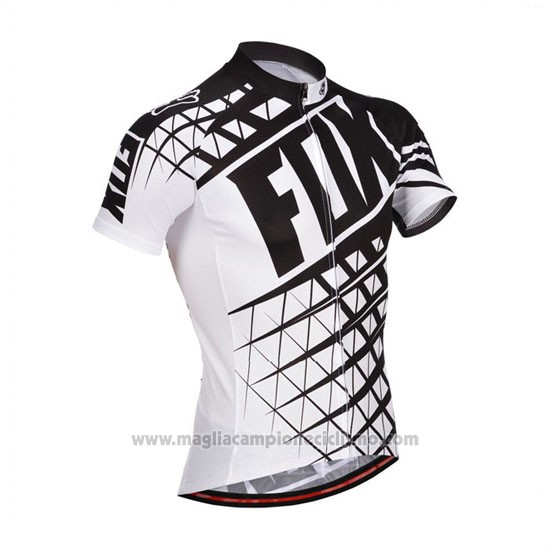 2014 Abbigliamento Ciclismo Fox Bianco e Nero Manica Corta e Salopette