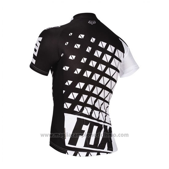 2014 Abbigliamento Ciclismo Fox Bianco e Nero Manica Corta e Salopette