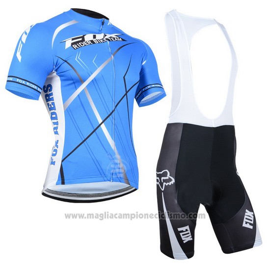 2014 Abbigliamento Ciclismo Fox Celeste Manica Corta e Salopette