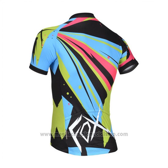 2014 Abbigliamento Ciclismo Fox Celeste e Nero Manica Corta e Salopette