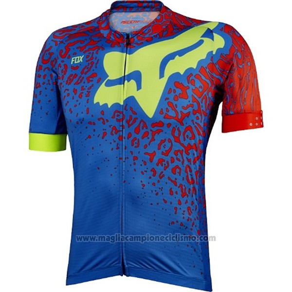 2017 Abbigliamento Ciclismo Fox Ascent Comp Blu Manica Corta e Salopette
