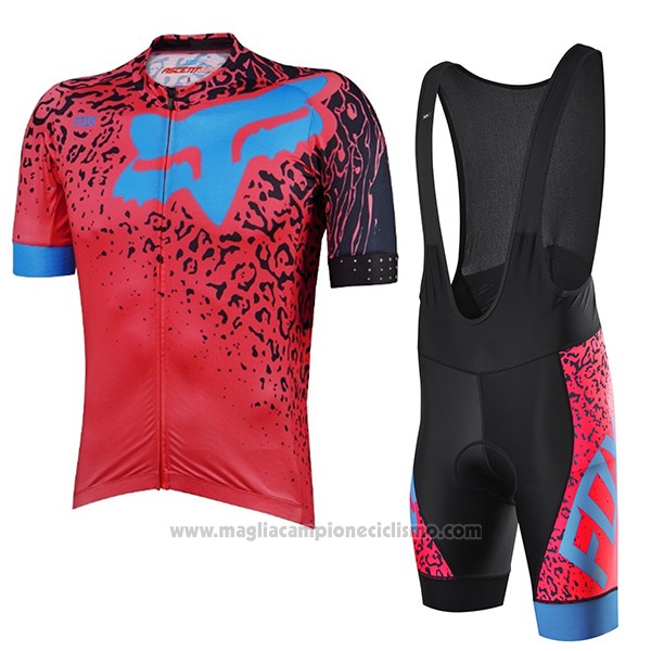 2017 Abbigliamento Ciclismo Fox Ascent Comp Rosso Manica Corta e Salopette