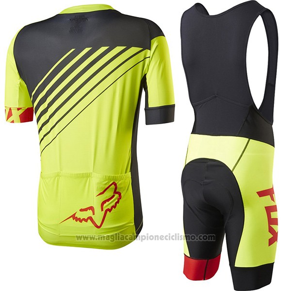 2017 Abbigliamento Ciclismo Fox Le Savant Giallo Manica Corta e Salopette