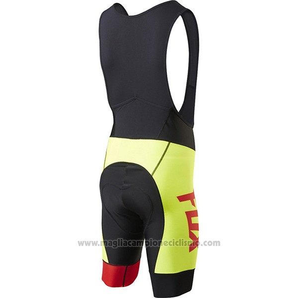 2017 Abbigliamento Ciclismo Fox Le Savant Giallo Manica Corta e Salopette