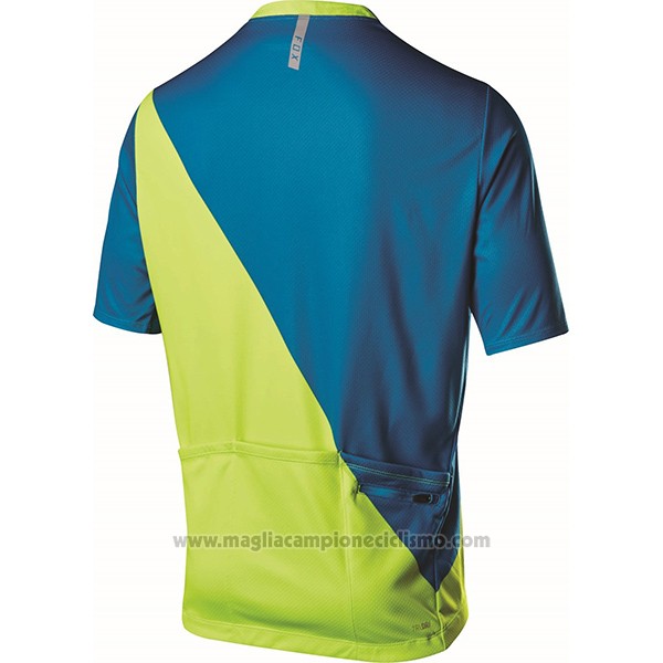 2017 Abbigliamento Ciclismo Fox Livewire Blu e Verde Manica Corta e Salopette