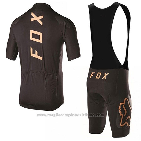 2017 Abbigliamento Ciclismo Fox Nero Manica Corta e Salopette