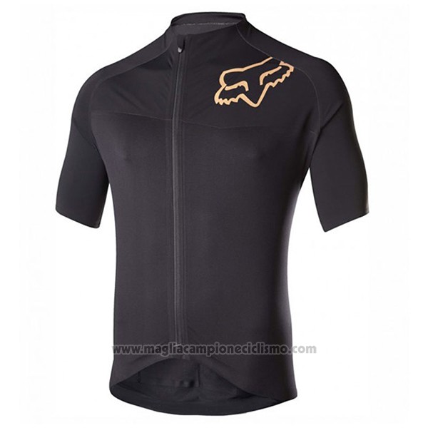 2017 Abbigliamento Ciclismo Fox Nero Manica Corta e Salopette