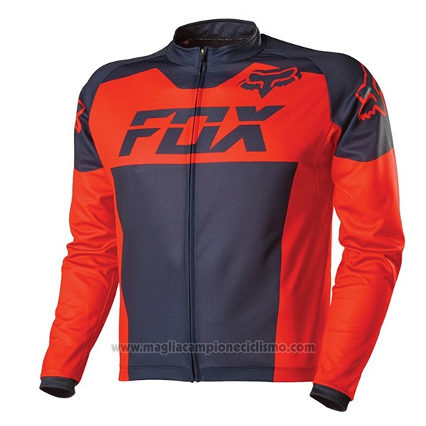 2017 Abbigliamento Ciclismo Fox Nero e Rosso Manica Corta e Salopette