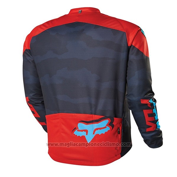 2017 Abbigliamento Ciclismo Fox Nero e Rosso Manica Corta e Salopette