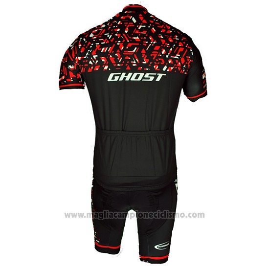 2018 Abbigliamento Ciclismo Ghost Rosso Nero Manica Corta e Salopette