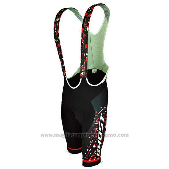 2018 Abbigliamento Ciclismo Ghost Rosso Nero Manica Corta e Salopette