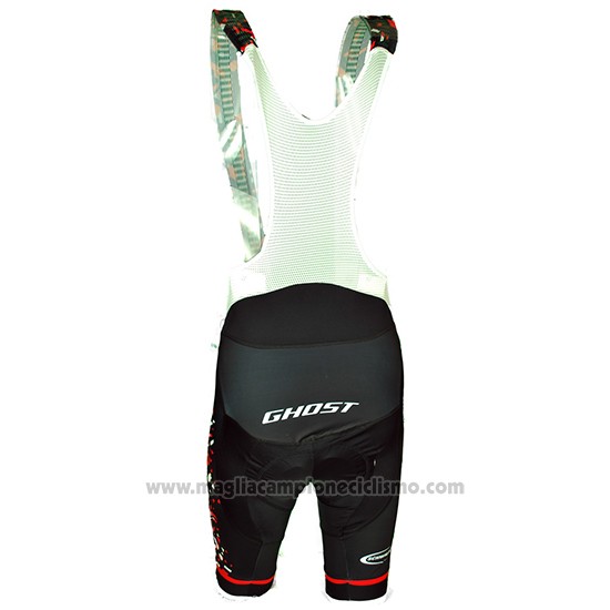 2018 Abbigliamento Ciclismo Ghost Rosso Nero Manica Corta e Salopette