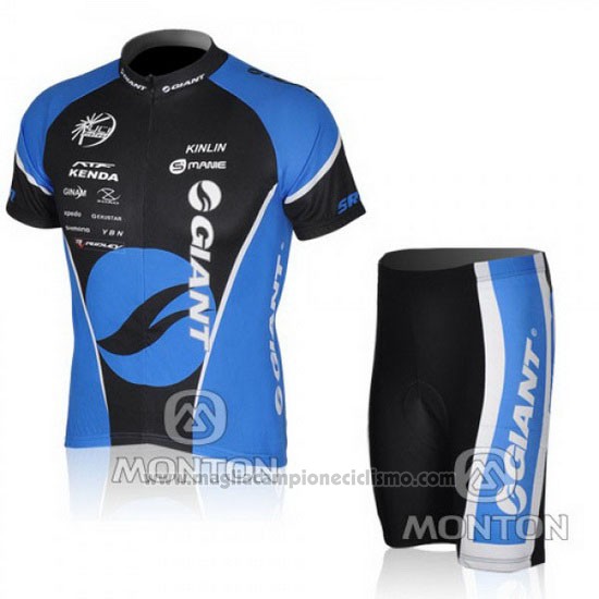 2010 Abbigliamento Ciclismo Giant Blu Manica Corta e Salopette