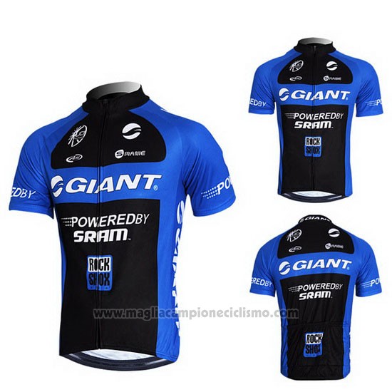 2011 Abbigliamento Ciclismo Giant Blu e Nero Manica Corta e Salopette