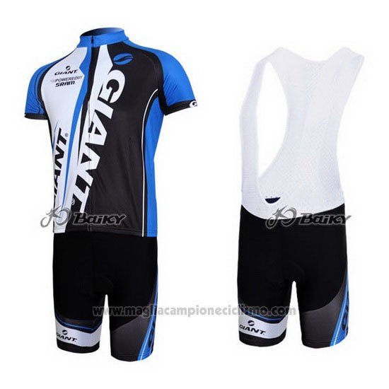 2011 Abbigliamento Ciclismo Giant Nero e Blu Manica Corta e Salopette