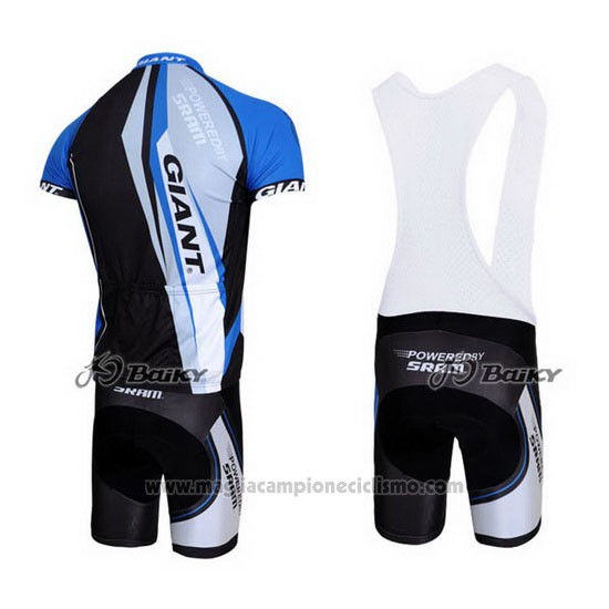 2011 Abbigliamento Ciclismo Giant Nero e Blu Manica Corta e Salopette