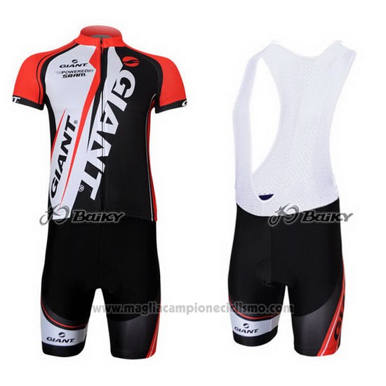 2011 Abbigliamento Ciclismo Giant Rosso e Nero Manica Corta e Salopette