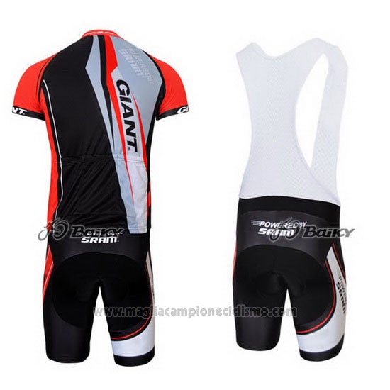 2011 Abbigliamento Ciclismo Giant Rosso e Nero Manica Corta e Salopette