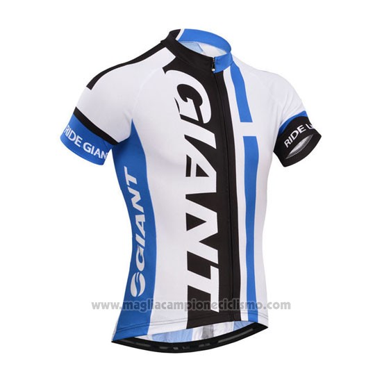 2013 Abbigliamento Ciclismo Giant Bianco e Celeste Manica Corta e Salopette
