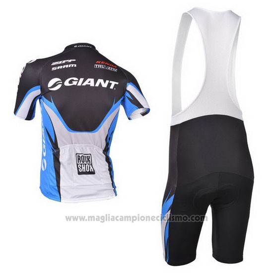 2013 Abbigliamento Ciclismo Giant Blu e Nero Manica Corta e Salopette