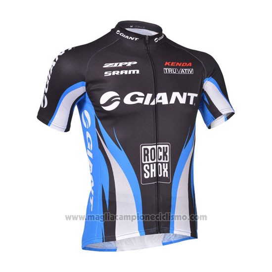 2013 Abbigliamento Ciclismo Giant Blu e Nero Manica Corta e Salopette