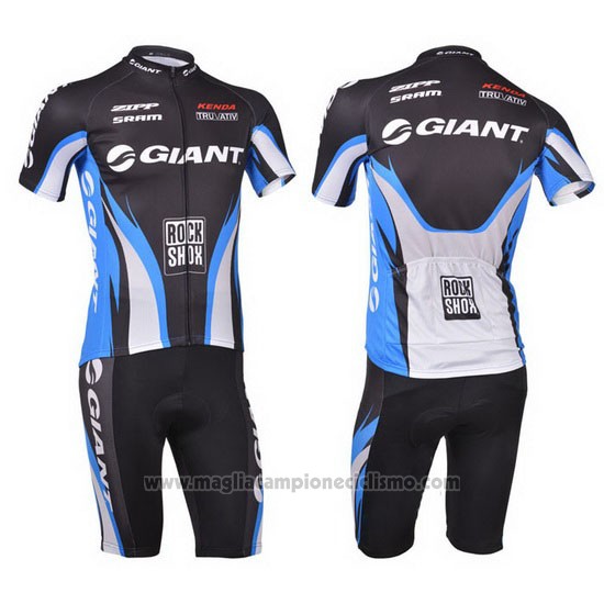 2013 Abbigliamento Ciclismo Giant Blu e Nero Manica Corta e Salopette