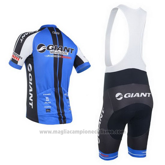 2013 Abbigliamento Ciclismo Giant Nero e Blu Manica Corta e Salopette