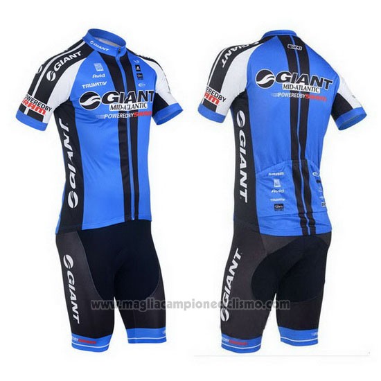2013 Abbigliamento Ciclismo Giant Nero e Blu Manica Corta e Salopette