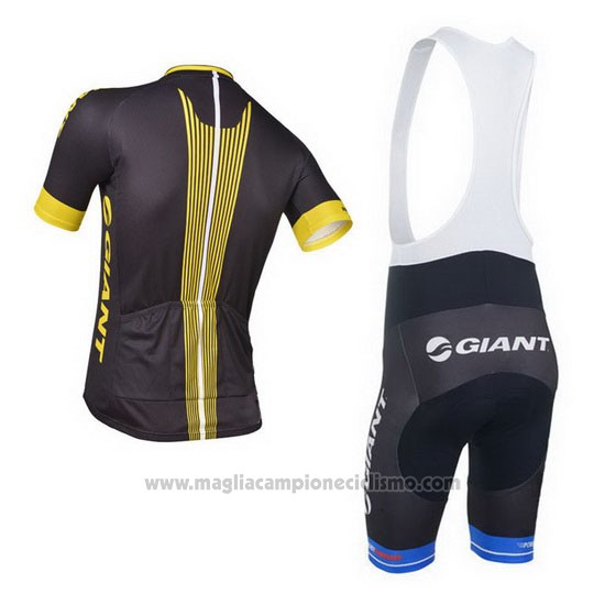 2013 Abbigliamento Ciclismo Giant Nero e Giallo Manica Corta e Salopette