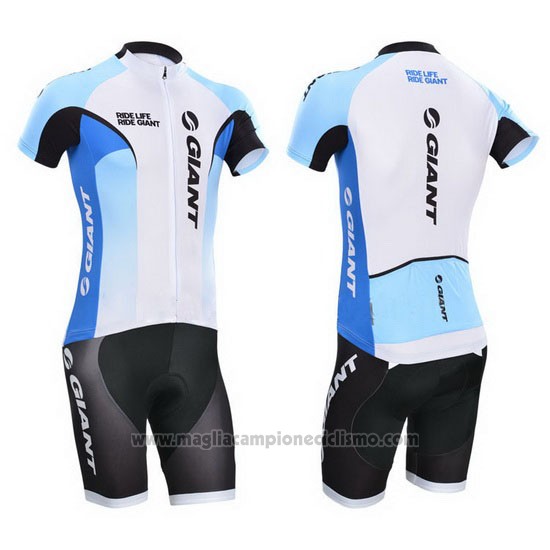 2014 Abbigliamento Ciclismo Giant Bianco Manica Corta e Salopette