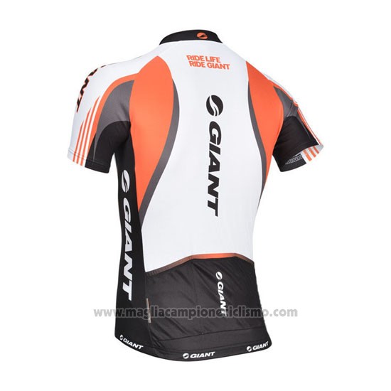 2014 Abbigliamento Ciclismo Giant Bianco e Nero Manica Corta e Salopette