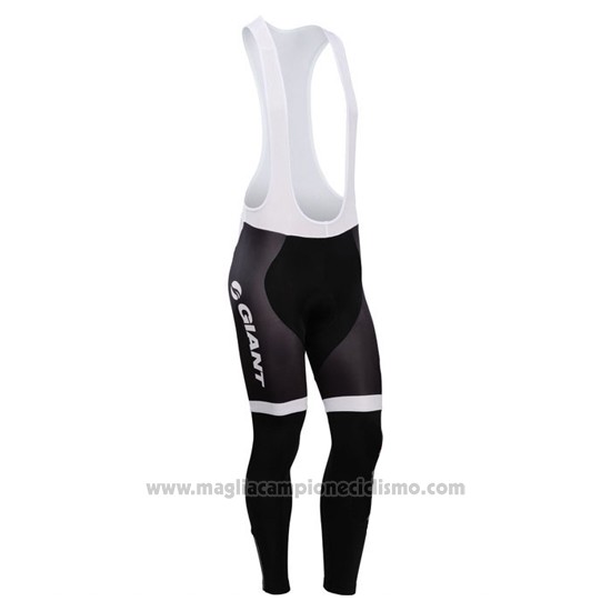 2014 Abbigliamento Ciclismo Giant Bianco e Nero Manica Lunga e Salopette