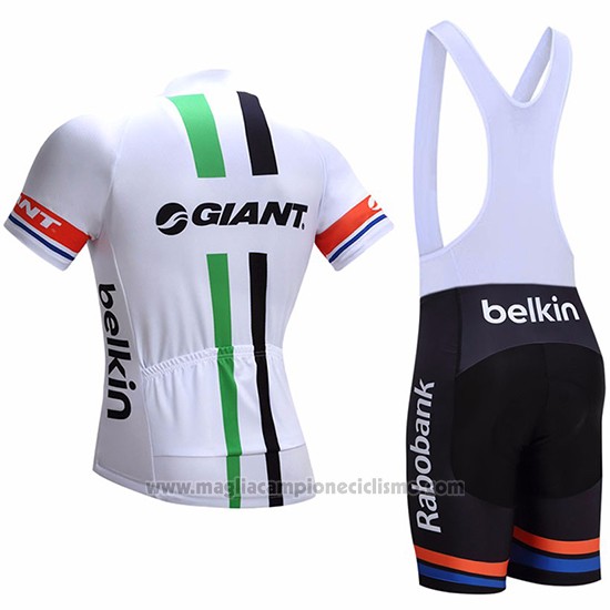 2017 Abbigliamento Ciclismo Giant Bianco Manica Corta e Salopette
