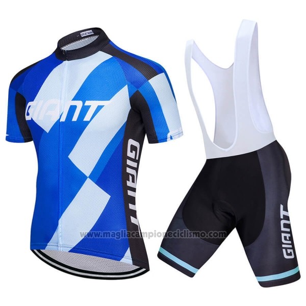 2018 Abbigliamento Ciclismo Giant Blu Manica Corta e Salopette