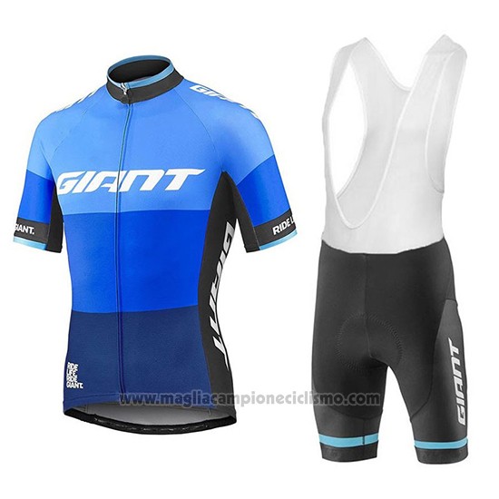 2018 Abbigliamento Ciclismo Giant Elevate Blu Manica Corta e Salopette