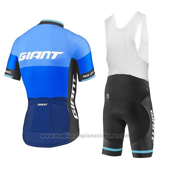 2018 Abbigliamento Ciclismo Giant Elevate Blu Manica Corta e Salopette