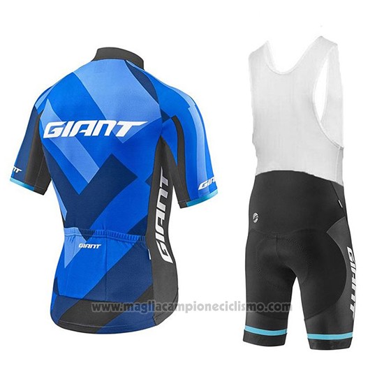 2018 Abbigliamento Ciclismo Giant Elevate Blu e Nero Manica Corta e Salopette